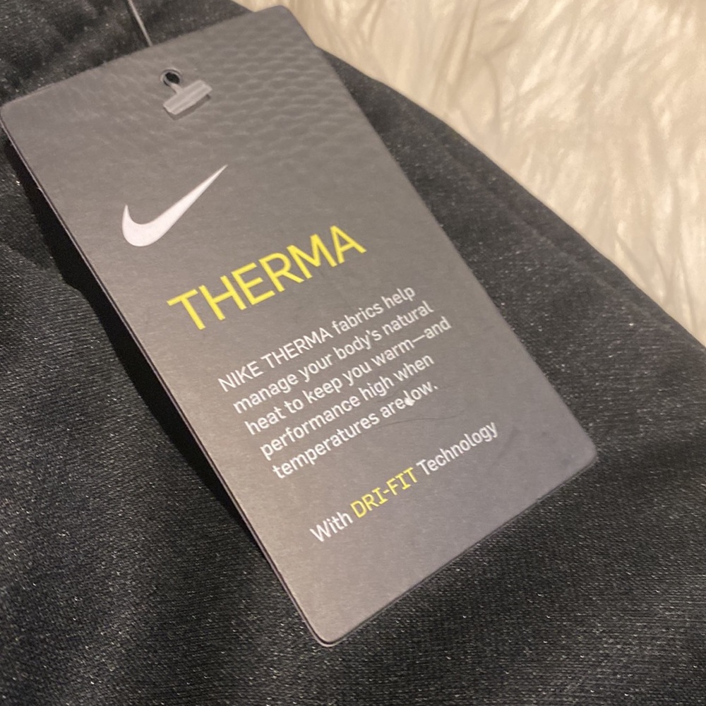 Nike Boys Size 7 Dri-fit Black Jogging Running Gym Pants with White Logo NWT - Picture 2 of 7